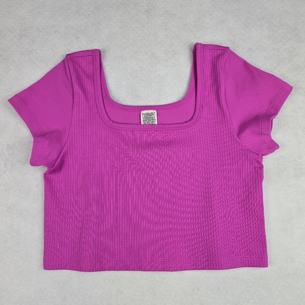 Pink Victorias Secret Women’s Square Neck Ribbed Crop Top